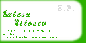 bulcsu milosev business card